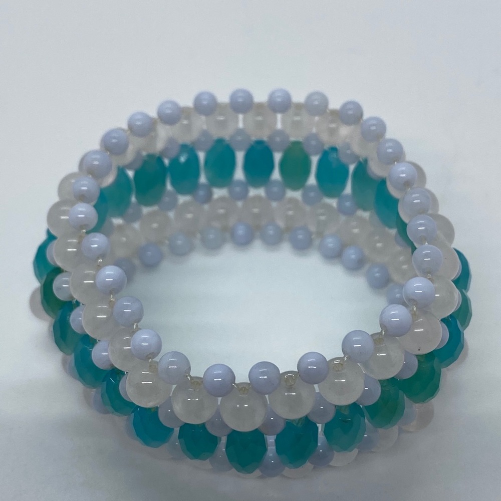 Vintage Glass Beaded Cuff Bracelet - Picture 3 of 3